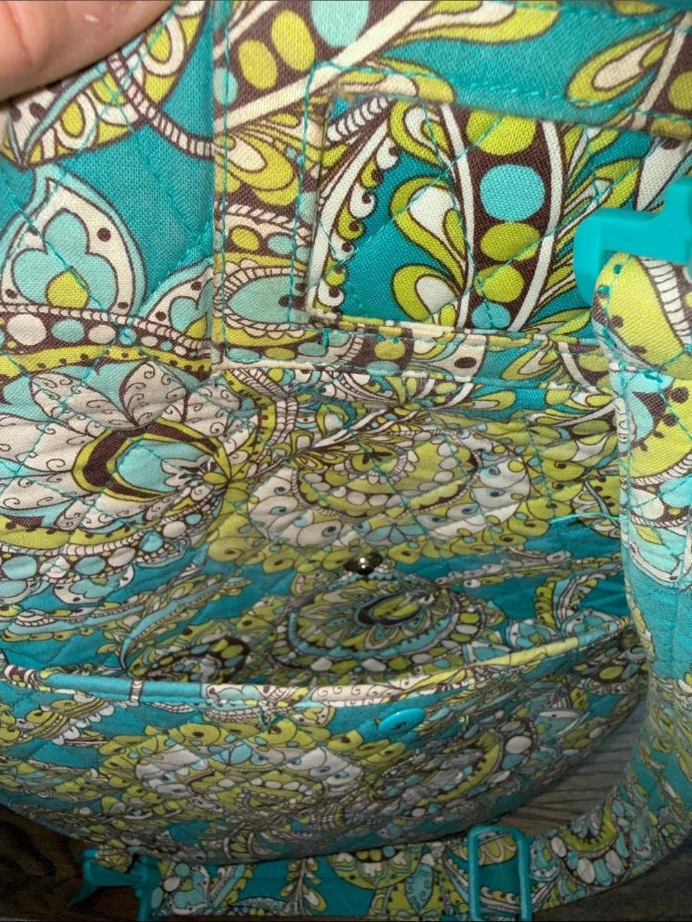 Vera Bradley tennis bag Teal and Lime Paisley Sling Bag